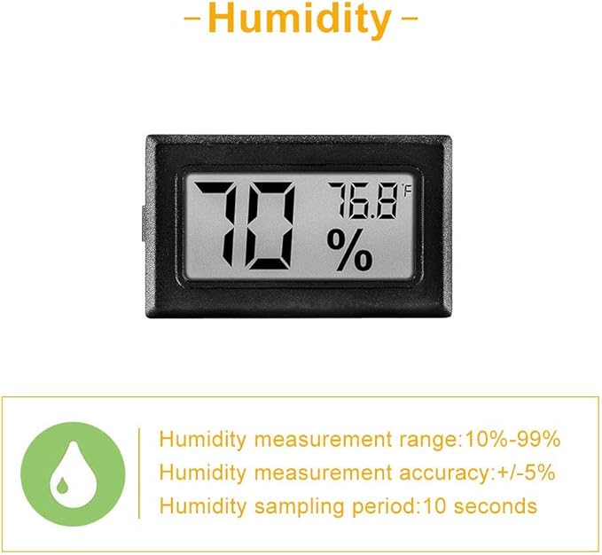 12 Pack Pgzsy Mini Small Digital Electronic Temperature Humidity Meters Gauge Indoor Thermometer Hygrometer LCD Display Fahrenheit (℉) for Humidors, Greenhouse, Garden - Image 4