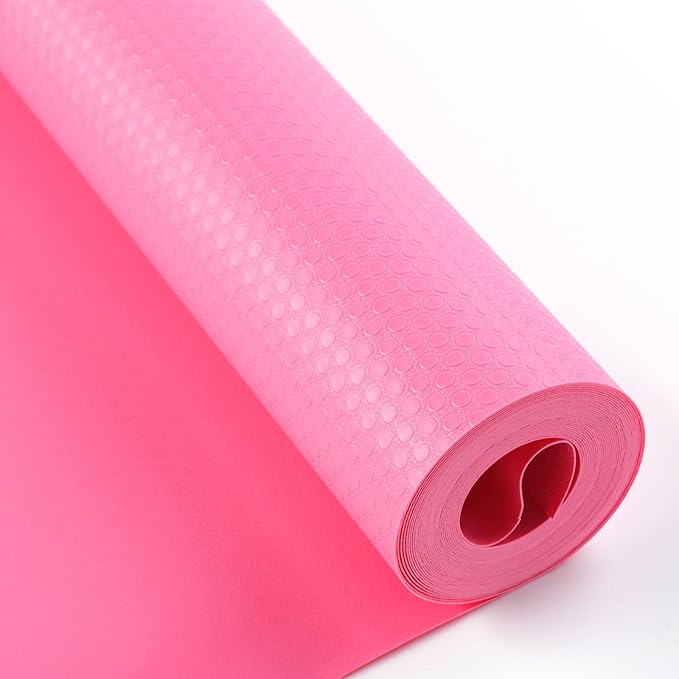 Bloss Shelf Liners, Non Adhesive EVA Drawer Mat Liners Roll for Bathroom, Kitchen, Desks, Deco Shelves 17.7×59 inch-Pink by Bloss