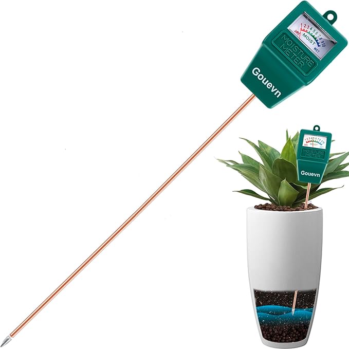 Long Probe Soil Moisture Meter for Plants, Plant Moisture Meter for House Plants, Plant Water Meter for Indoor & Outdoor Large Potted Plants, Hygrometer Gardening Gifts - No Battery Needed by Gouevn