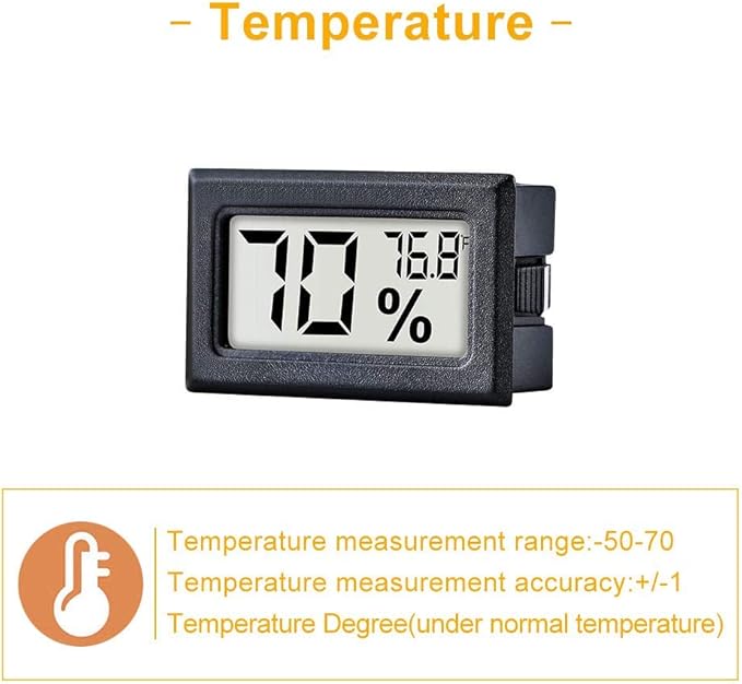 12 Pack Pgzsy Mini Small Digital Electronic Temperature Humidity Meters Gauge Indoor Thermometer Hygrometer LCD Display Fahrenheit (℉) for Humidors, Greenhouse, Garden - Image 3