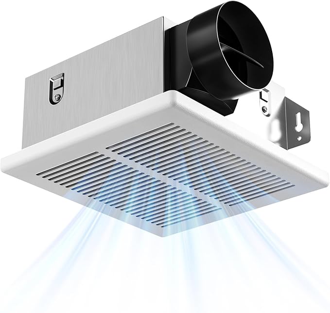 Amico Bathroom Exhaust Fan, 1.0 Sones, 80 CFM, Low Noise, Easy to Install, Ceiling Mounted Retrofit Ventilation Fans, No Attic Access Needed- UL Certified by Amico