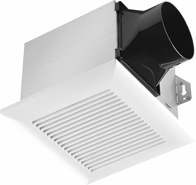 Tech Drive Bathroom Exhaust Fan 90 CFM, 1.2 Sone, 4-Inch Duct,No Attic Access Needed,Very Quiet Ventilation Fan, Easy to Install Ceiling Mounted, White, ETL Certified by TechDrive