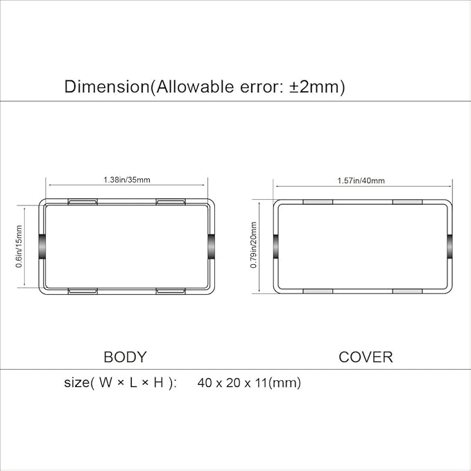 LeMotech Project Box 10 Pieces ABS Plastic Electrical Project Case Small Junction Box for Electronics Black 1.6 x 0.8 x 0.4 inch (40 x 20 x 11 mm) - Image 7