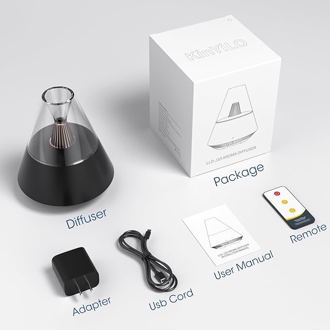 Essential Oil Diffuser, Modern Style Aromatherapy Aroma Diffusers with Candle Light, Fragrance Ultrasonic Cool Mist Humidifier, Remote Control, Auto Shut-Off, for Home Living Room Office - Image 8