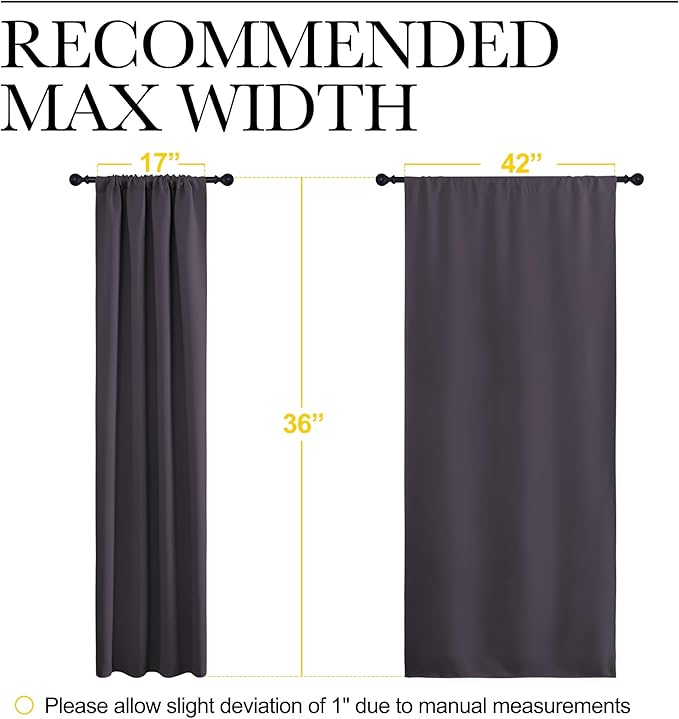 NICETOWN RV Blackout Curtains for Camper Windows, Greyish Purple, 42" x 36", Set of 2, Kitchen Curtains, Short Blackout Drapes, Thermal Insulated Rod Pocket Window Treatment Draperies for Nursery - Image 5