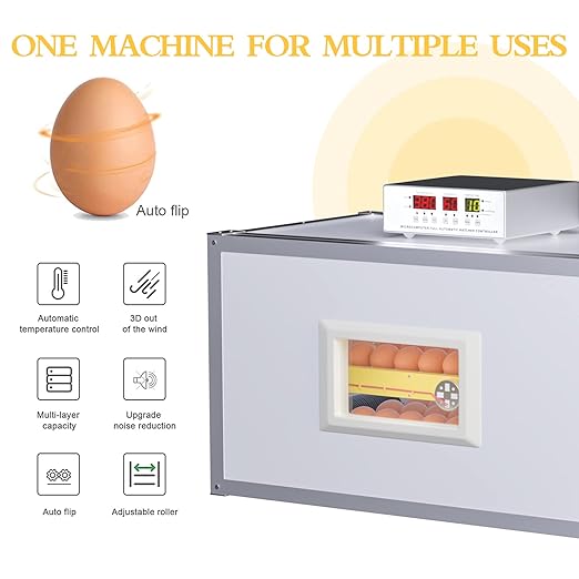 Egg Incubator ，Farm Egg Incubator with Automatic Egg Turning and Humidity Control，Industrial Brooding Machine Chicken Incubator ，Suitable for Chicken Duck Goose Quail Parrot Bird Eggs - Image 5