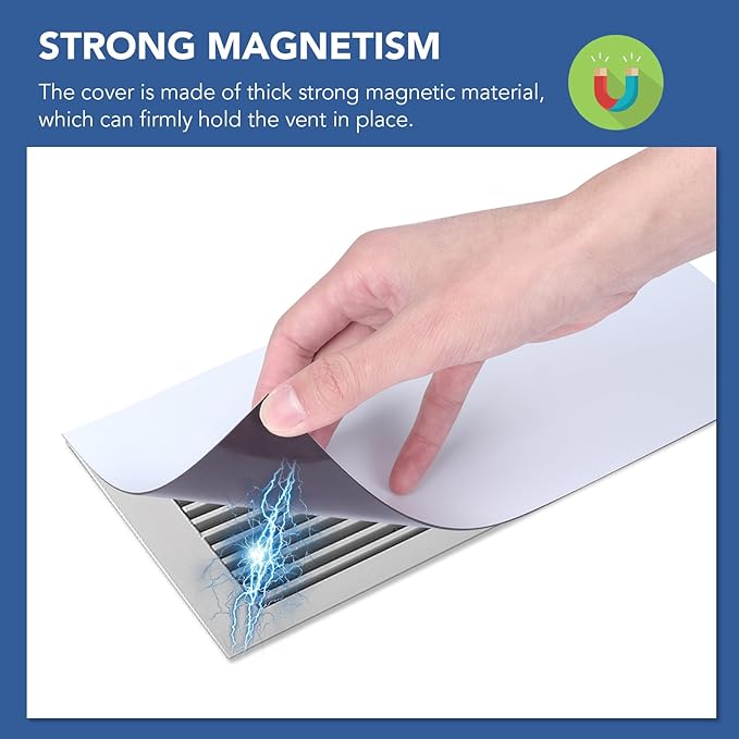DIYMAG 4Pack Strong Magnetic Vent Covers, Magnets for Home Floor Standard Air Register, 8" x 15.5" Magnetics for Floors Wall and Ceiling Registers, Homes and RV, HVAC - Image 3