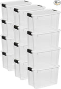 Sterilite 12-Pack Ultra Latching Box, Storage Bins with Lids, Clear Plastic, 30 Quart - Heavy-Duty Organizing Containers for Closet, Bathroom, and Office by Sterilite