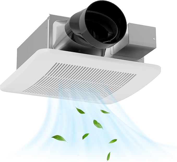 COSTWAY Bathroom Exhaust Fan, 50/80/110 CFM Ceiling Mount Exhaust Ventilation Fan w/Pick-A-Flow, Energy Star Bath Vent Fan w/Metal Housing, 4 Inches Duct, 0.3/0.8/1.5 Sones Quiet Operation, White by COSTWAY