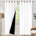 BGment Thermal Insulated 100% Blackout Curtains for Bedroom with Black Liner, Double Layer Full Room Darkening Noise Reducing Grommet Curtain (60 x 84 Inch, White, 2 Panels) by BGment