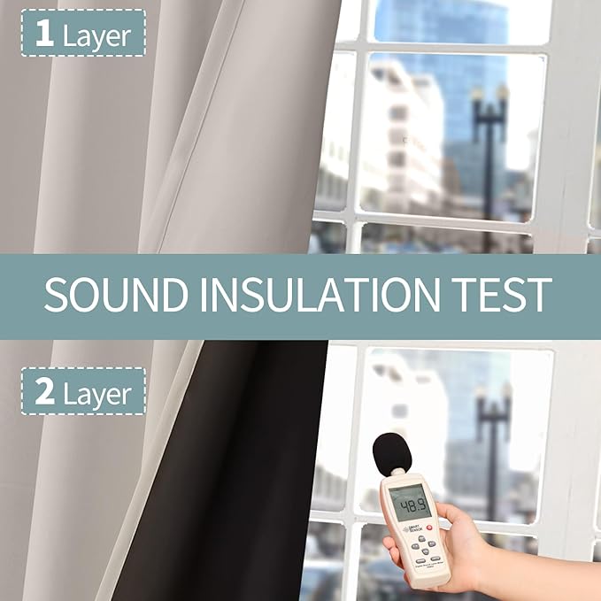 BGment Cashmere Blackout Curtains for Bedroom, Full Room Darkening Thermal Insulated Soundproof Rod Pocket Window Curtains Drapes 72 Inch Length, 2 Panels, Each Panel 42 Inch Wide - Image 8