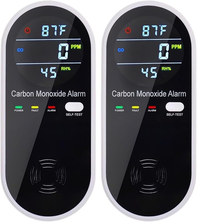 3-in-1 Carbon Monoxide Detectors Plug in Wall, Portable Carbon Monoxide Detector for Travel, CO Gas Meter Temperature Humidity Sensor Built-in with LCD Display Voice Light Warning by ProductSeries