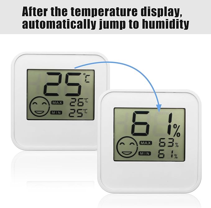 Digital Indoor Thermometer Indoor Hygrometer Room Temperature Monitor Humidity Gauge with Big Screen Stand Wall Hanging Magnet - Image 6