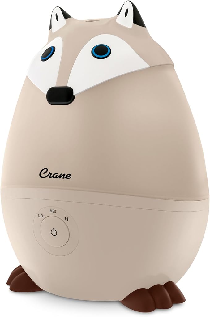 Crane Baby Mini Adorable Red Fox Baby Humidifier, 0.5 Gal Cool Mist Humidifiers with Aroma Tray and Nightlight, Whisper Quiet Ultrasonic Humidifier for Baby and Toddler Room, Congestion Relief by CraneBaby