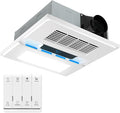 1800W Bathroom Exhaust Fan with Light and Heater, 110 CFM 4-in-1 Ceiling Vent Fan, 1.0 Sone Quiet Operation, 11.2” x 11.2” Ceiling Cutout, 13.8” Grille, 6500K LED Light, Metal Housing by Unknown