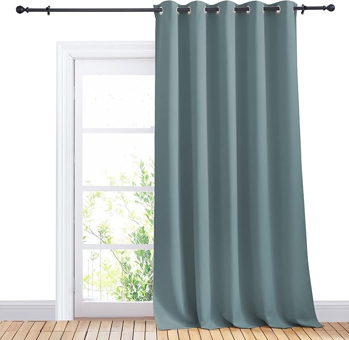NICETOWN Window Blackout Curtain Panel for Living Room, Greyish Blue, 1 Panel, 70 x 95 inch, Thermal Insulated Blackout Drape/Drapery for Loft, Guestroom - Image 2