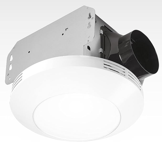Homewerks 7117-01-WH Bathroom Integrated LED Light Ceiling Mount Exhaust Ventilation 1.1 Sones 80 CFM, Bath Fan White by HomewerksWorldwide