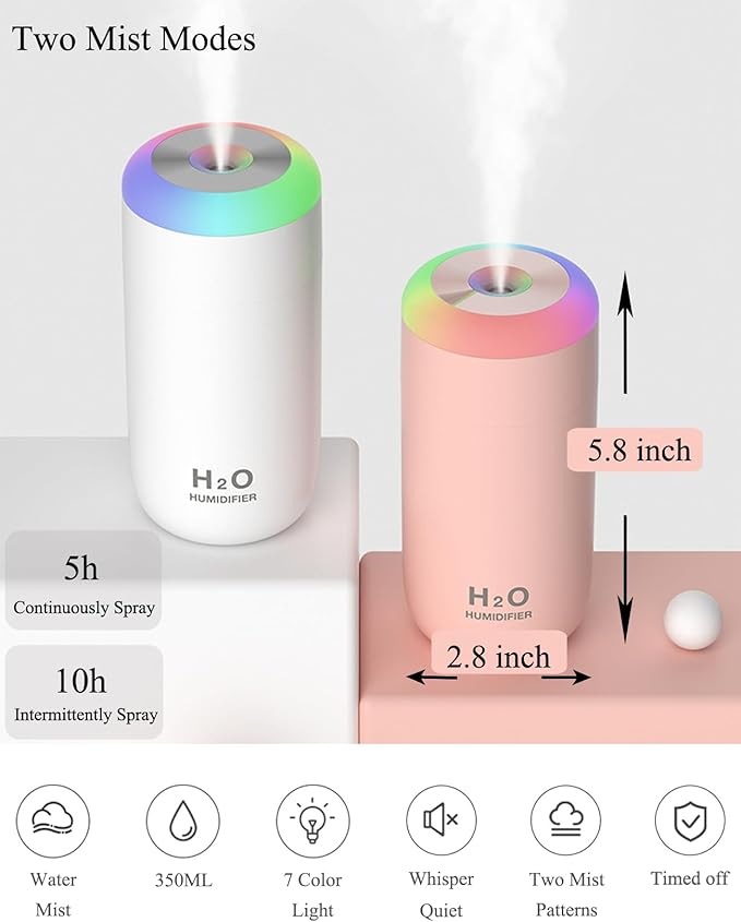 Plant Humidifier indoor, 350ml Humidifier for plant, desk, portable, travel (Cyan) - Image 2