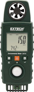 Extech EN510 10-in-1 Environmental Meter - Measures Air Velocity, Light, Sound, Temperature, Humidity, Dew Point, Wet Bulb, Heat Index, Wind Chill, Portable Multi-Function Tester with Backlit LCD by Extech