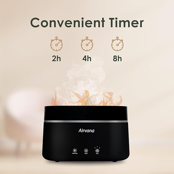 AquaFlame Ultrasonic Humidifier (.75L / .20 Gal) - Vibration Technology Humidifier with Essential Oil Diffuser – Tabletop Design for Personal Use, Dorm Rooms, & Desks - Black - Image 5