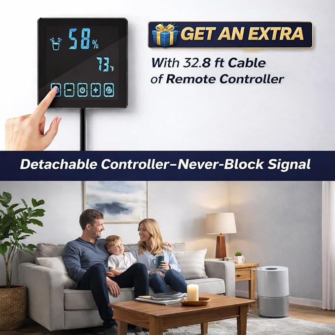 Crawl Space Dehumidifier with Drain Hose, 110 Pint Commercial Dehumidifier for Crawlspaces& Basement, Water Damage Restoration up to 1300 Sq Ft, Detachable Controller & Cable - Image 3