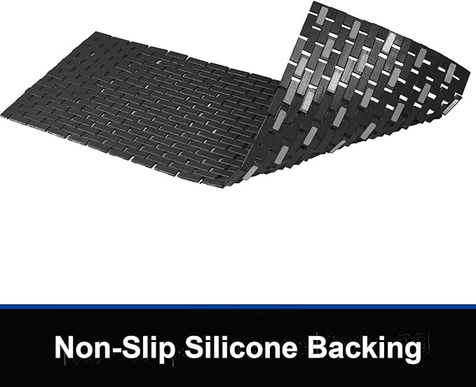Bambo Bath Mat Bathroom Runner Long Large Rugs Floor Wood Shower Bathtub Waterproof Non Slip Accessories 16x48 Inch Easy to Clean,Black,1 pc - Image 3