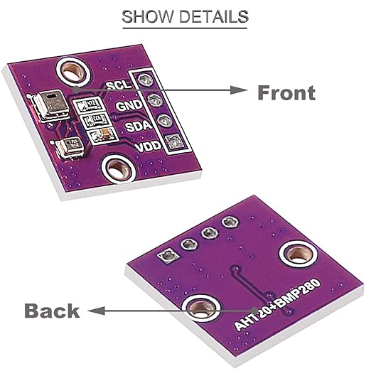 5 pcs Temperature Humidity Sensor Module Atmospheric Pressure Module AHT20 + BMP280 High-Precision 3 in 1 Sensor Replace BME280 with Male and Female Dupont Cable,for Arduino - Image 2