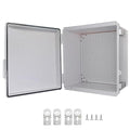 Waterproof Junction Box, ABS Plastic Electrical Box with Stainless Steel Latch, Hinged Cover Electric Project Enclosure Box with Mounting Plate, Wall Brackets 11.8"x11.8"x7.1" by LuSumtly