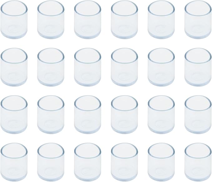 Round Chair Leg Caps,PVC Furniture Feet Covers,TTZEZE Transparent Round Floor Protectors,Clear Table Feet Covers Preventing Plastic Chair Leg Covers Scratches and Noise 22mm/0.87'', 12 by TTZEZE