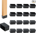 12PCS PVC Rectangle Rubber Chair Leg Tips Caps, 40mm x 20mm Table Foot Caps Black Furniture Foot Table Chair Leg End Cap, Anti-Slip Chair Leg Floor Protectors, Black by suiwotin