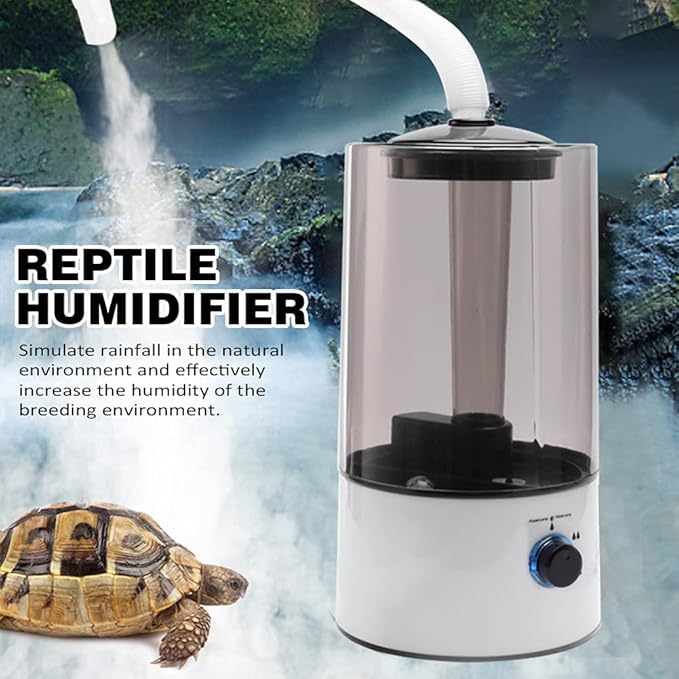 EKDJKK 4L Reptile Humidifier Fogger, Large Size High Pressure Silent Reptile Tank with Humidity Control and Hose for Reptiles, Amphibians, Herps, Compatible with All Terrariums, Cages, Enclosures - Image 6