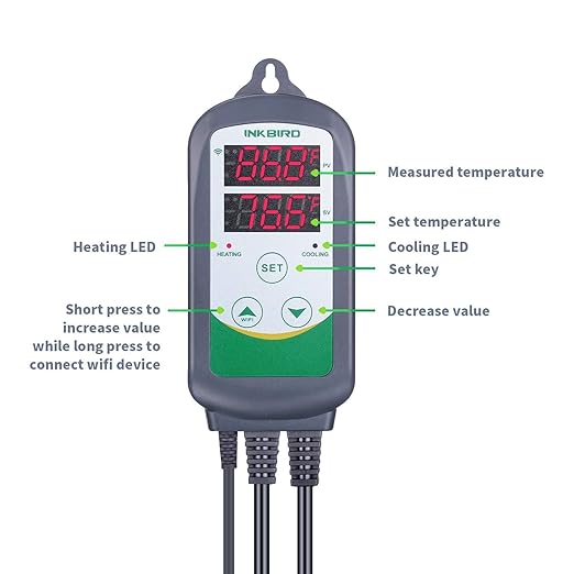 Inkbird WiFi ITC-308 Digital Temperature Controller Thermostat Remote Monitoring Controlling Home Brewing Fermentation Breeding Incubation Greenhouse - Image 3