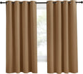 NICETOWN Blackout Curtain 57 inch Length, W55 x L57 Inch, Gold Brown, 8 Grommets Top, 1 Piece, Thermal Insulated Modern Window Treatment Soundproof Drape Panel for Bedroom/Living Room by NICETOWN