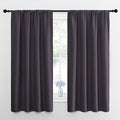 NICETOWN Bedroom Curtains Blackout Draperies, Greyish Purple, 1 Pair, 34-inch W x 63-inch L, Home Decorations Thermal Insulated Solid Pole Top Blackout Drapes for Living Room by NICETOWN