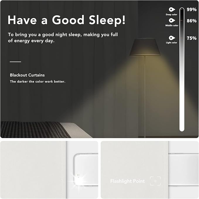 Easy-Going Rod Pocket Blackout Curtains for Bedroom, Room Darkening Window Curtains for Living Room, Thermal Insulated Noise Reduction Solid Window Drapes, 2 Panels(42x36 in, Ivory) - Image 3
