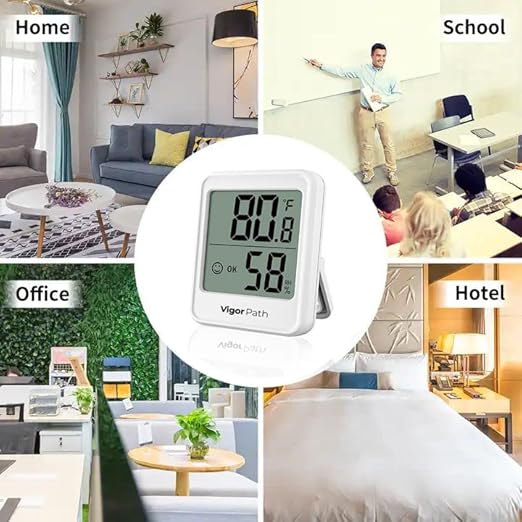 Digital Hygrometer Indoor Thermometer - Humidity Meter for Home, Bedroom, Baby Room, Office, Greenhouse - AAA Battery-Powered Humidity Gauge (White) - Image 2