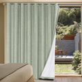H.VERSAILTEX Linen Blackout Curtains Durable Thick Textured Linen Look 100% Blackout Patio Door Curtain Anti Rust Grommet Extra Wide Sliding Door Curtain Panel, W100 x L84 inch - Sage by HVERSAILTEX