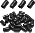 24 Pcs Round Rubber End Caps, 5/16" (8mm) ID Vinyl Flexible Screw Thread Protectors, Black Bolt End Caps for Metal Tubing Rod Bolt by Bonsicoky