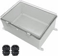 Zulkit Junction Box ABS Plastic Waterproof IP65 Electrical Boxes Hinged Shell Clear Cover Outdoor Universal Project Enclosure with Mounting Plate and Wall Brackets 15.4x11.4X 6.3inch (390x290x160 mm) by Zulkit
