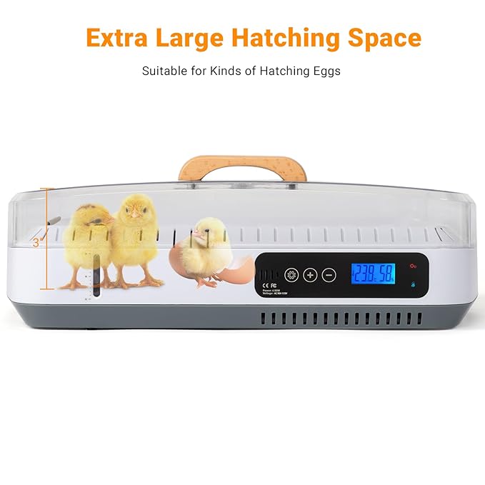 Winado 35 Chicken Incubator for Hatching Eggs, Egg Incubators w/Visual Water Level & Automatic Egg Turning & Temperature Humidity Control & Egg Candler - Image 8