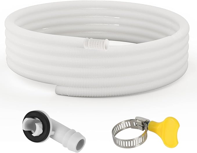 HOXHA 20 Ft Air Conditioner Drain Hose Kit Plastic Tubing for AC Condensate Flexible Drain Hose for Mini Split AC Portable AC Washer Dishwasher Faucet by HOXHA