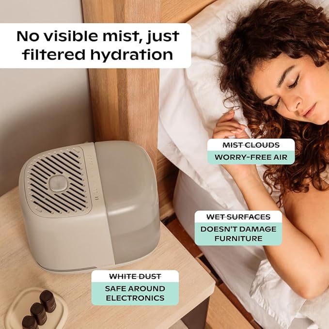 Canopy Bedside Humidifier 2.0, Moonstruck, 36 HR Run Time, 2.5L Capacity - Reading Light & White Noise - Alleviate Symptoms of Allergies, Cold, Dry Skin - Humidifier, Filter, Power Cord & Adapter - Image 6