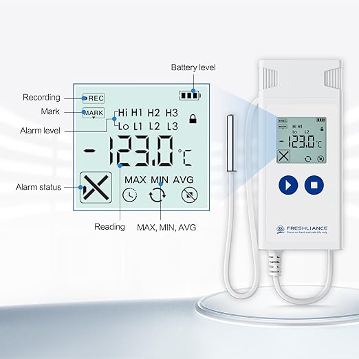 Freshliance Ultra Low Temperature Data Logger, Reusable Temperature Recorder with High Accuracy External Probe, Configurable USB Temperature Monitor 35000 Points with PDF CSV Report, Atlas Log-200 - Image 7