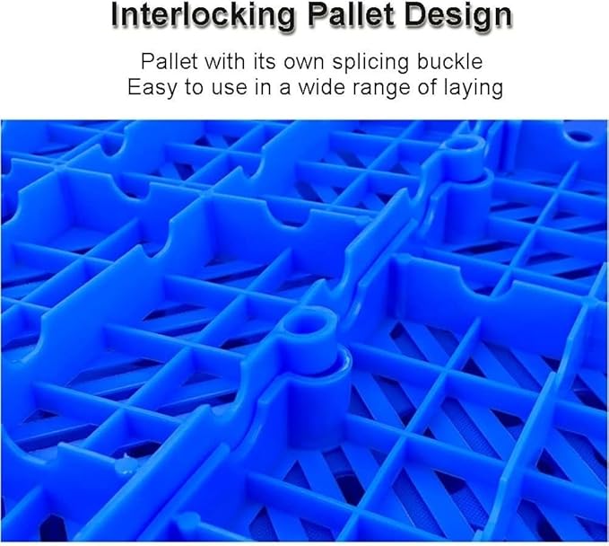 LNNW Plastic Pallet Warehouse Pallet Pet Moisture Barrier Cargo Storage Matting for Garage Supermarket, 1 Pack Floor Pallets for Garage Supermarket Basement(Blue,100x60x5cm) - Image 5