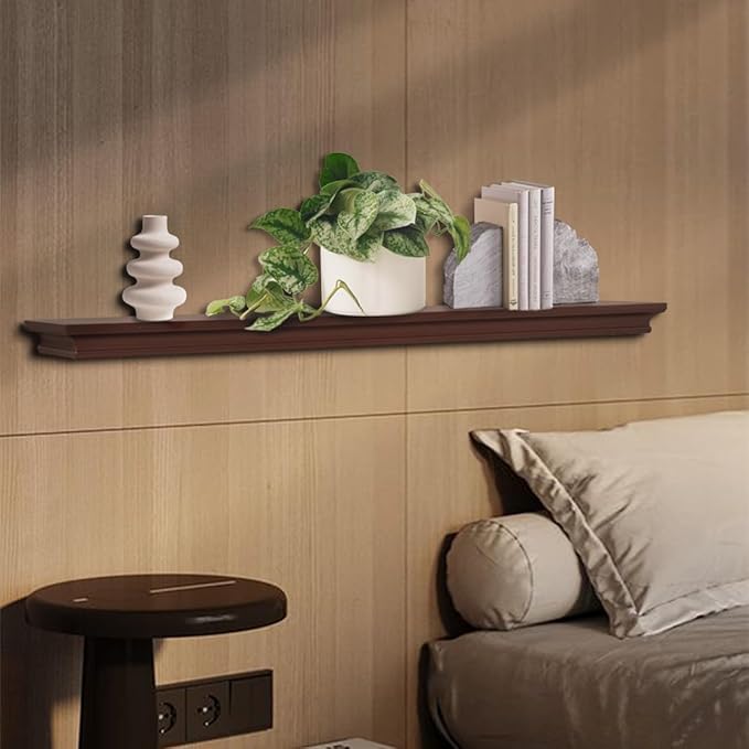 AHDECOR Floating Shelves Wall Mounted, Deeper Wall Storage Shelf for Home Décor, Super Sturdy, Easy to Install, 36” Wide, 7.75” Deep, Espresso Brown - Image 6