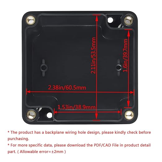 LeMotech Electrical Box ABS Plastic Project Box IP65 Waterproof Junction Box Project Case Universal Enclosure for Electronics Black 2.48x 2.28x 1.37 inch(63x58x35mm)(Pack of 1) - Image 2