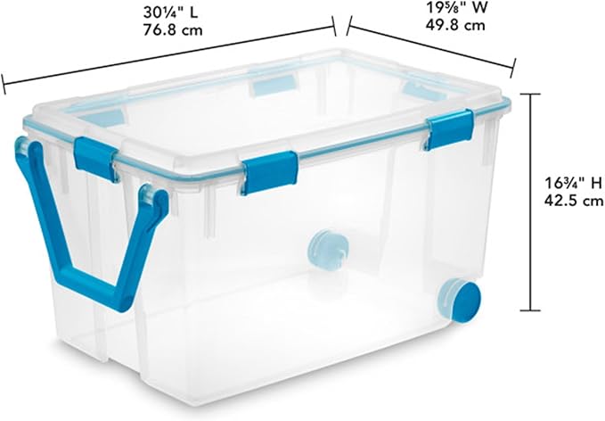 Sterilite 6-Pack Gasket Box, Weather-Resistant Storage Bins with Latching Lids, 120 Quart - Heavy-Duty Organizing Containers for Closet, Bathroom, and Office - Image 4