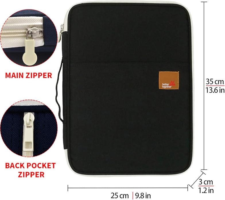 Document A4 Bag Case Waterproof Organizer Portfolio Office Travel Zipper Multi-Function Pouch - Image 2