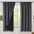 BGment Dark Grey 100% Blackout Curtains for Bedroom - Thermal Insulated Soundproof Light Blocking Dark Black Out Curtains 63 Inch Long, 2 Panels, Each 52 Inch Wide by BGment