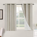 H.VERSAILTEX Primitive Linen Curtains 100% Blackout Curtain Drapes Burlap Fabric Curtains with White Thermal Insulated Liner, Grommet Top Drapes Living Room/Bedroom (2 Panels, 42 x 45 Inch, Stone) by HVERSAILTEX